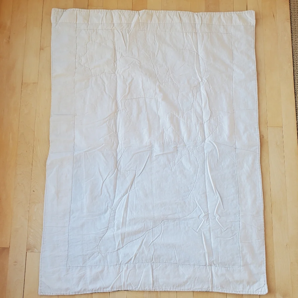 VINTAGE Bear/Dolphin Baby Quilt Crib Blanket Throw Nursery Bedding Blue Boy/Girl